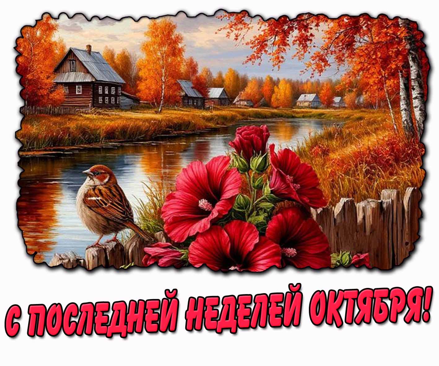 С последней неделей октября! - красивая открытка