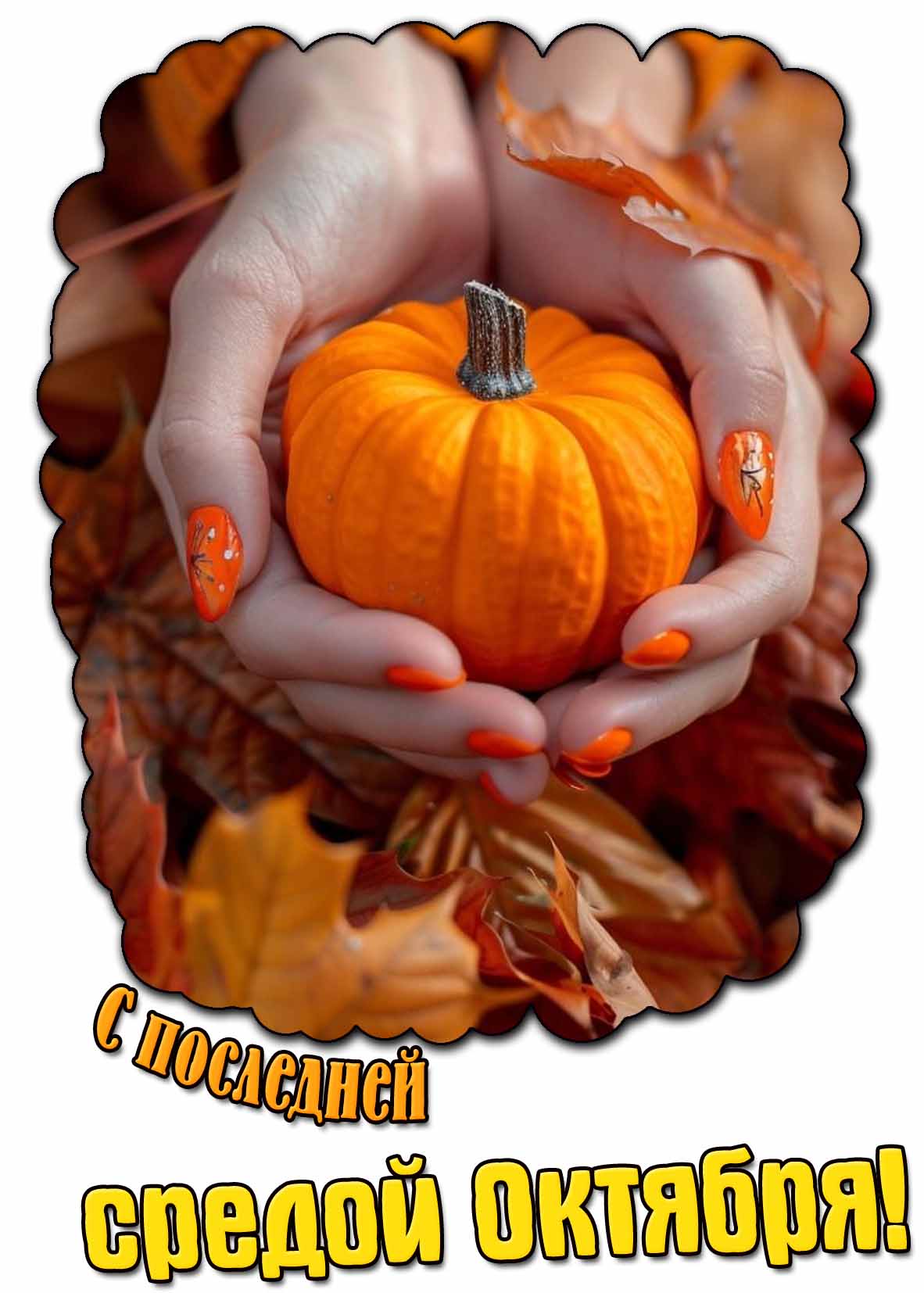 С последней средой октября! - красивая картинка с тыквой