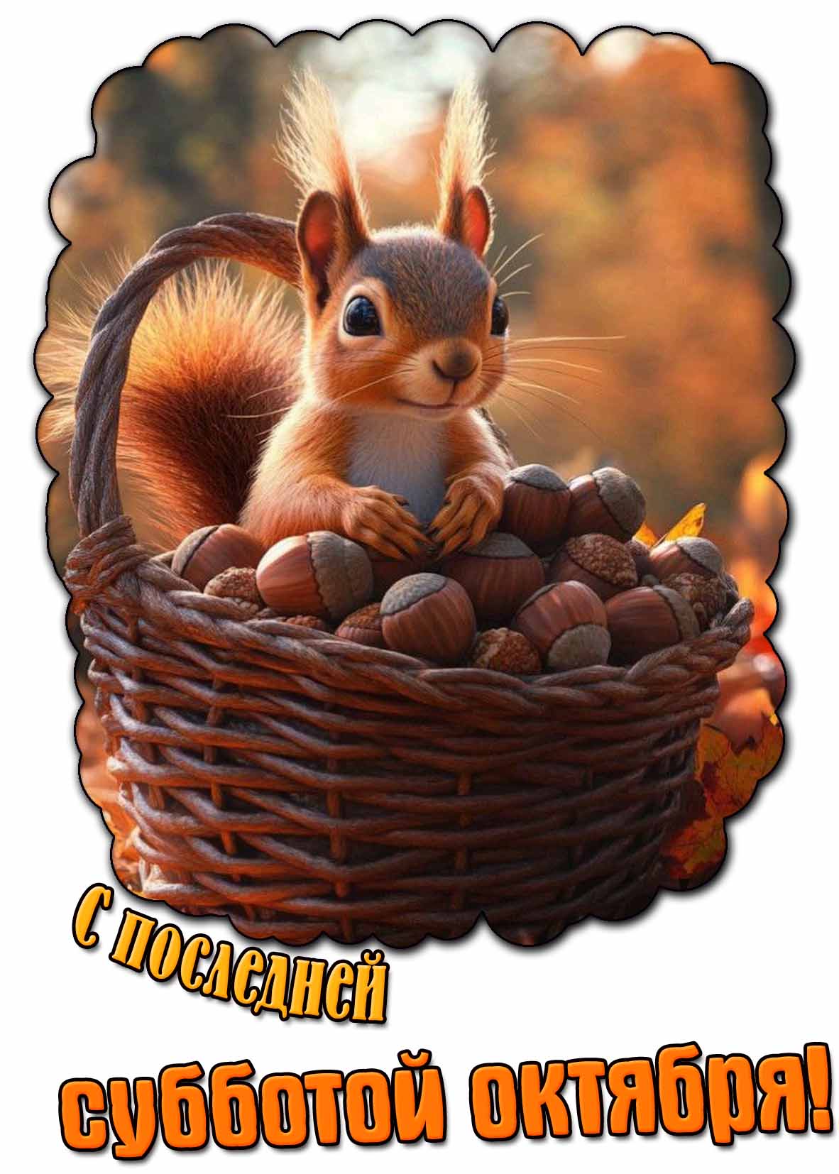 Прикольная открытка с последней субботой октября