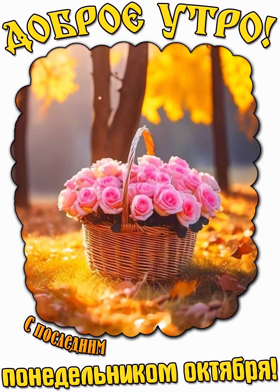 Открытка "Доброе утро! С последним понедельником октября!"