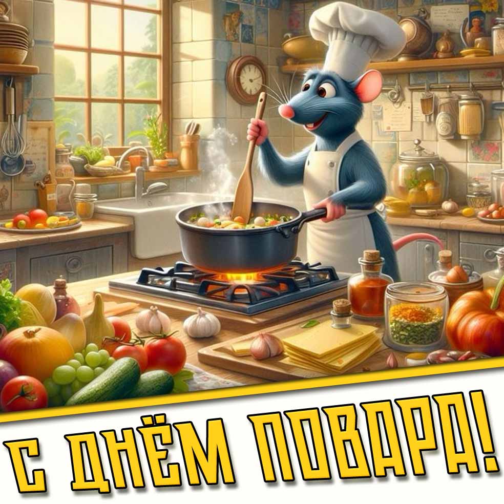 Мультяшная картинка с днём повара
