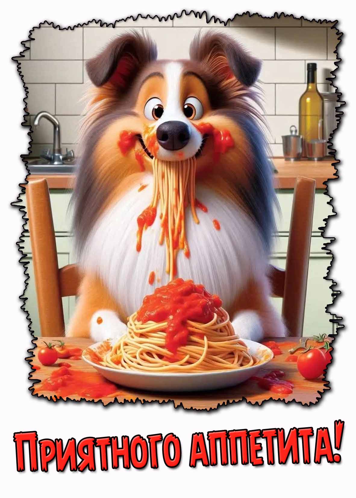 Мультяшная картинка приятного аппетита