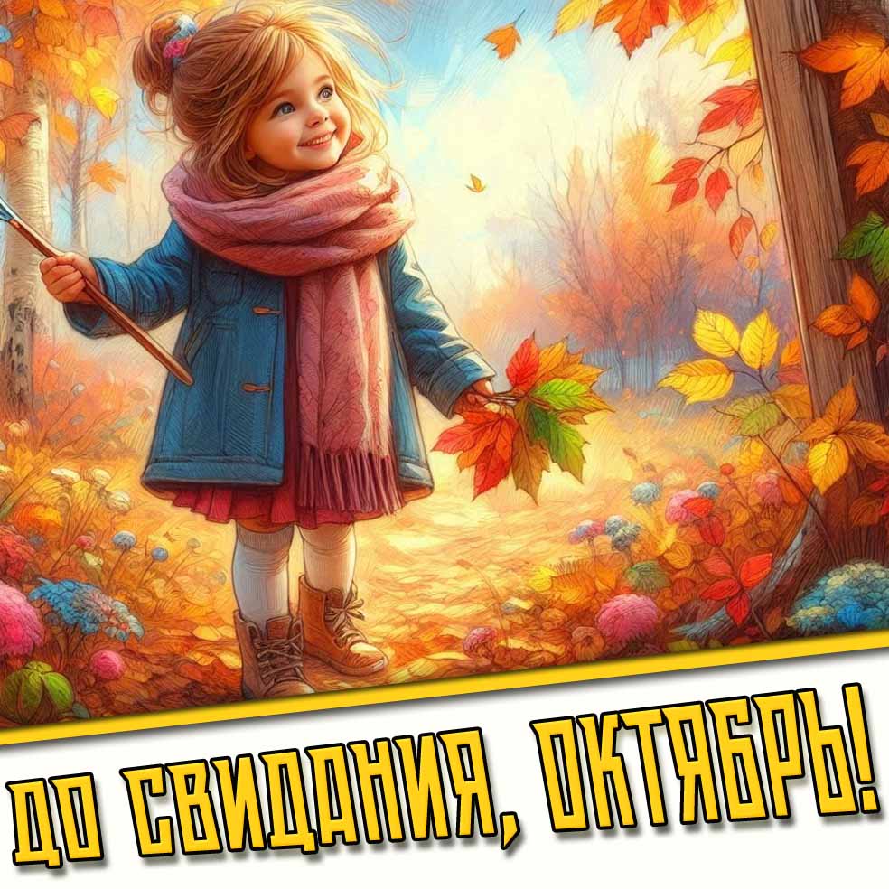 Открытка "До свидания, октябрь!"