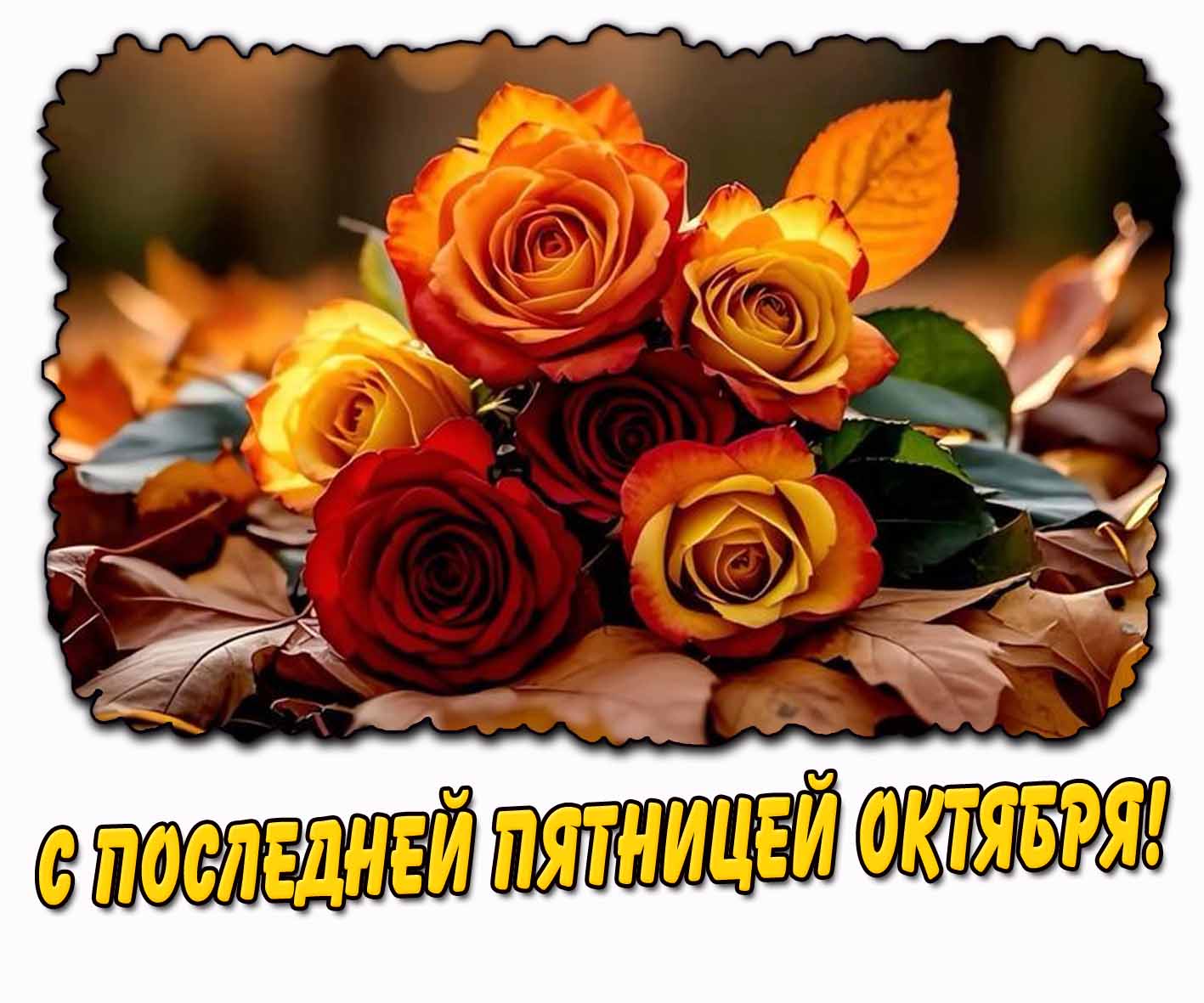 Красивая открытка с последней пятницей октября