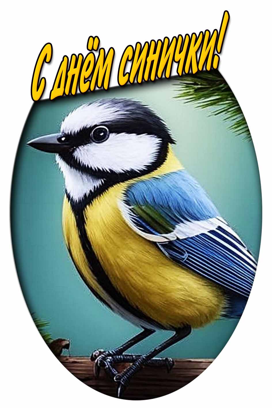 Открытка с днём синички
