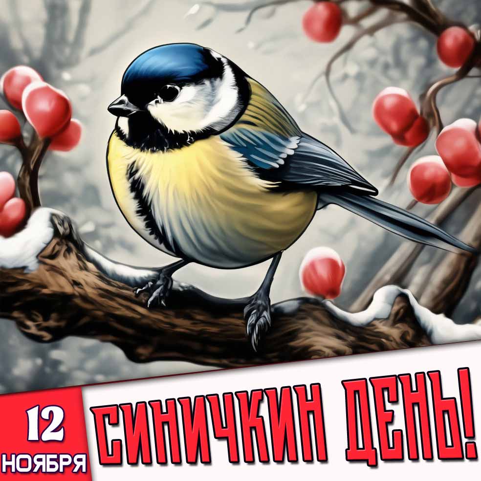 Открытка на Синичкин день