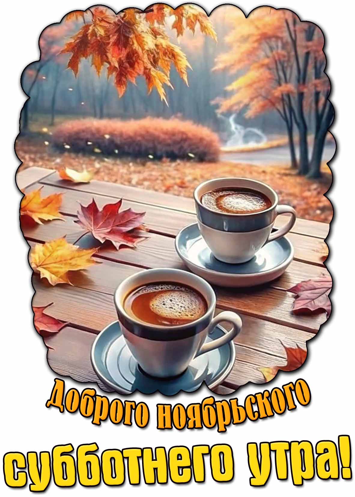 Открытка доброго ноябрьского субботнего утра