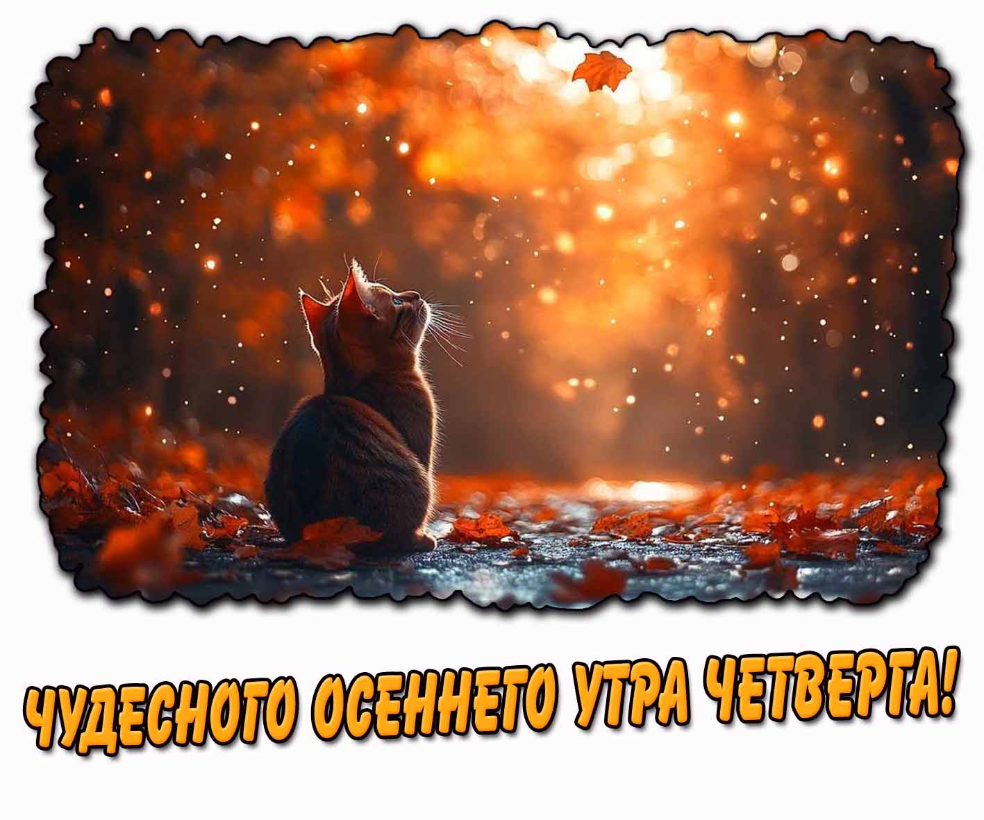 Открытка чудесного осеннего утра четверга