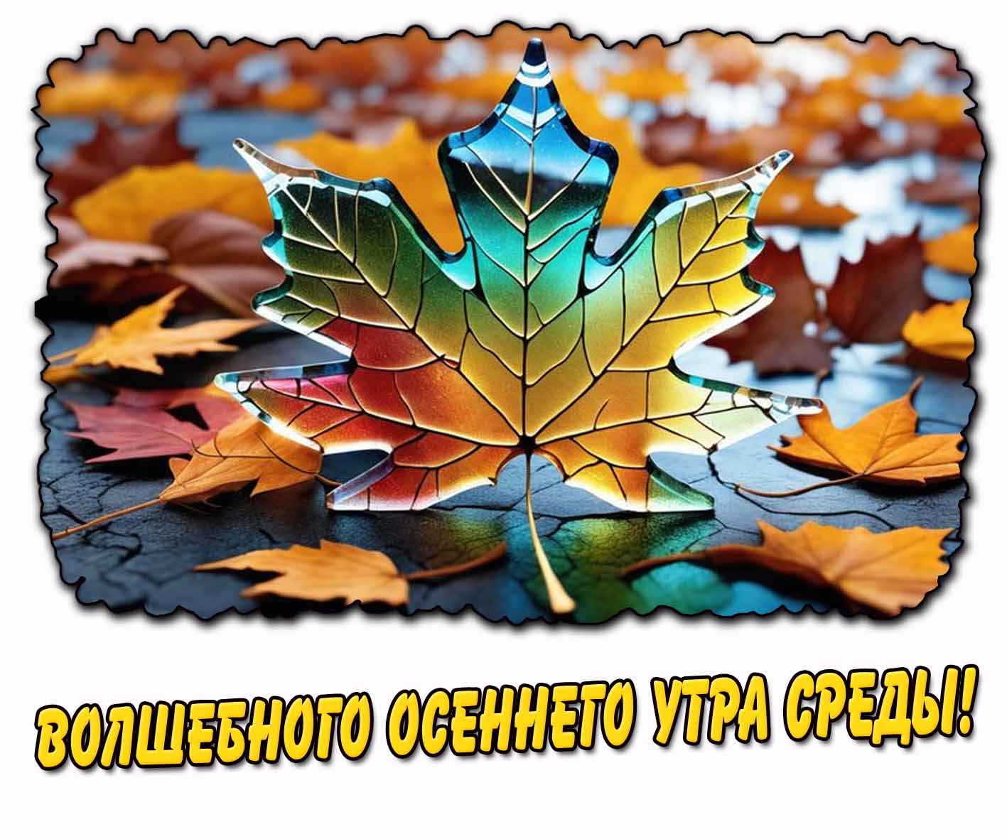 Волшебного осеннего утра среды! - открытка