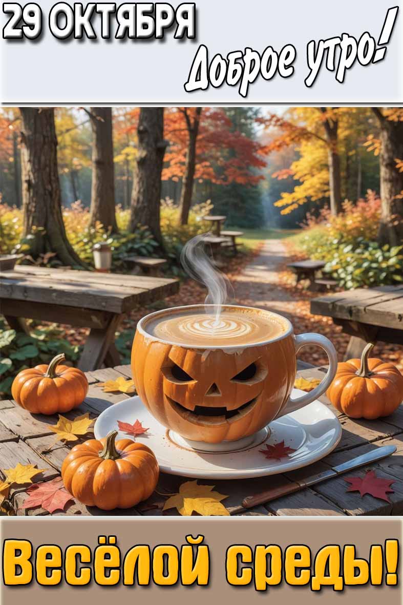 Картинка "29 октября доброе утро! Весёлой среды!"