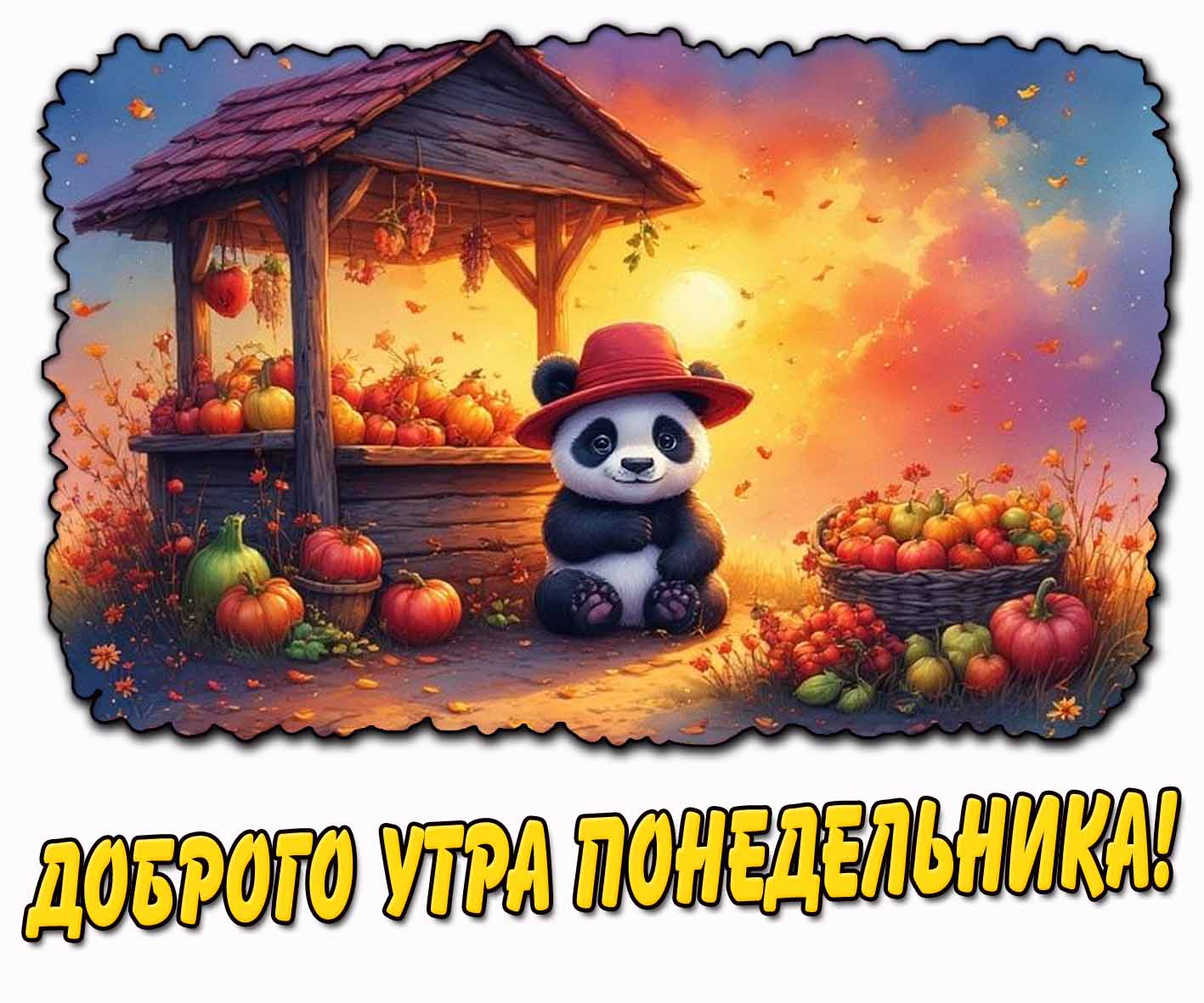 Мультяшная открытка доброго утра понедельника