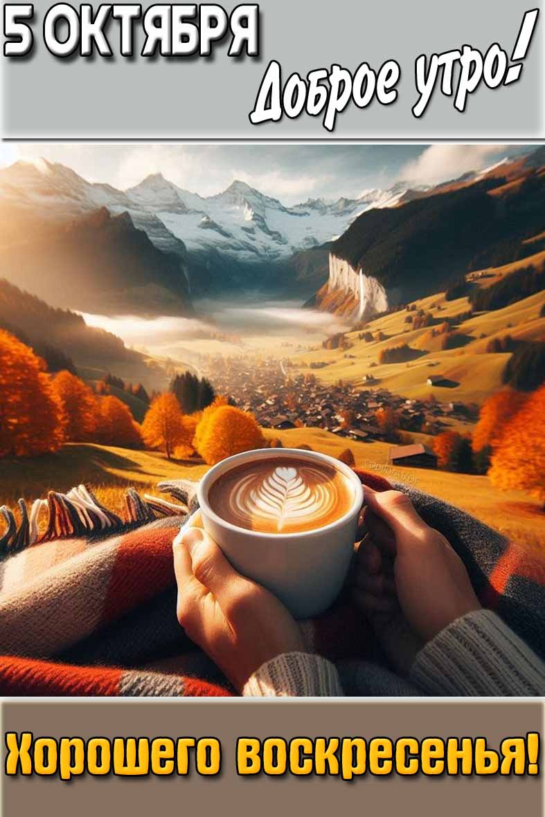 Картинка "5 октября доброе утро! Хорошего воскресенья!"