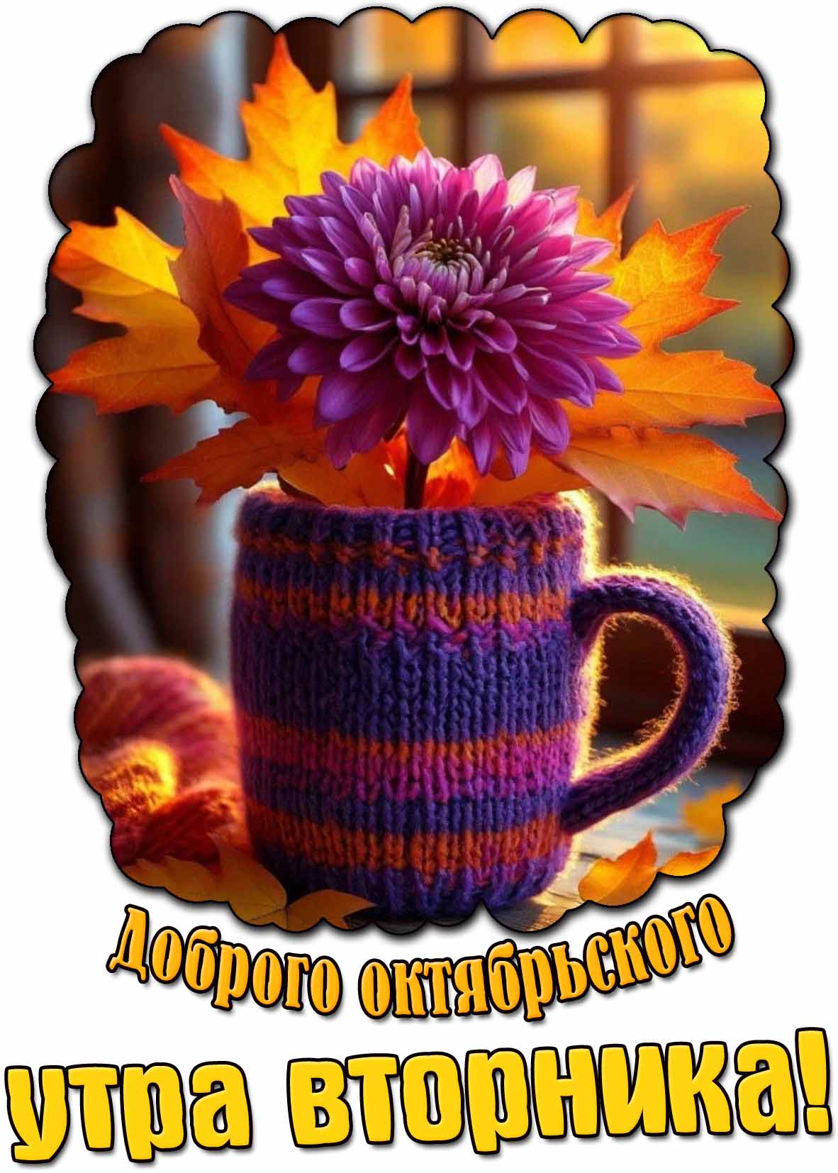 Открытка доброго октябрьского утра вторника