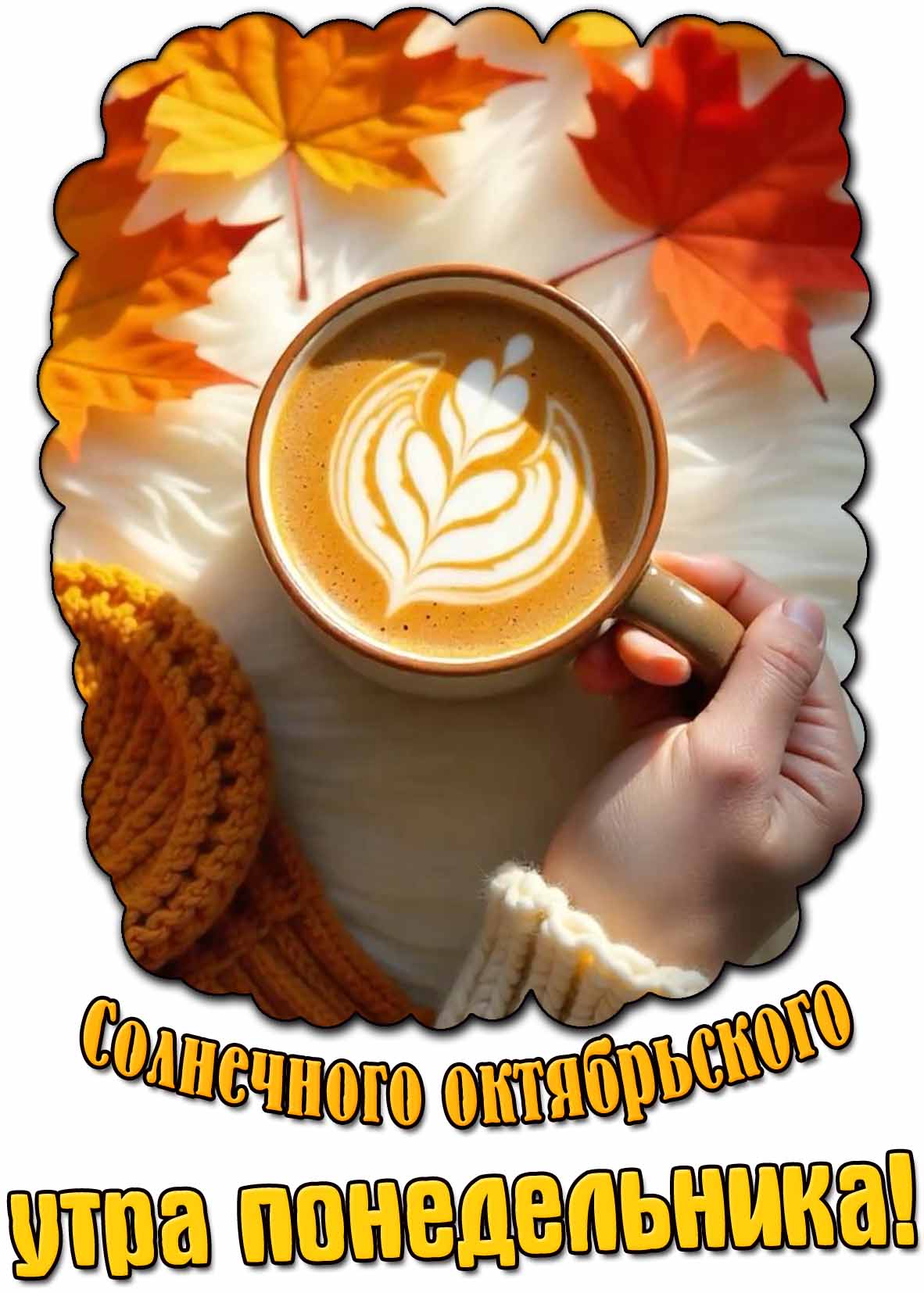 Открытка солнечного октябрьского утра понедельника