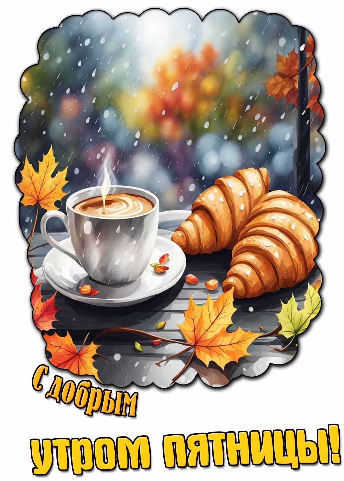 С добрым утром пятницы! - дождливая осенняя картинка