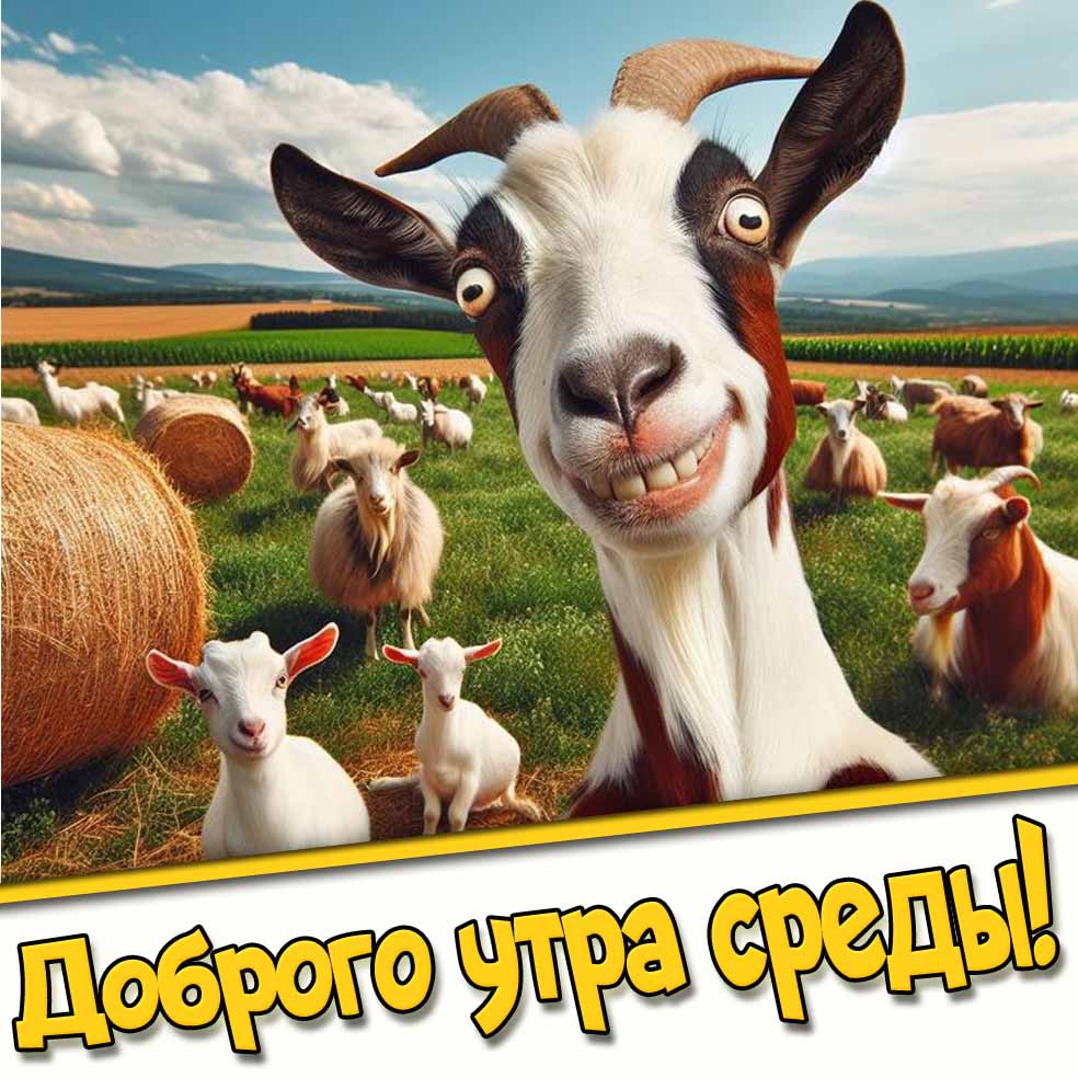 Смешная открытка доброго утра среды