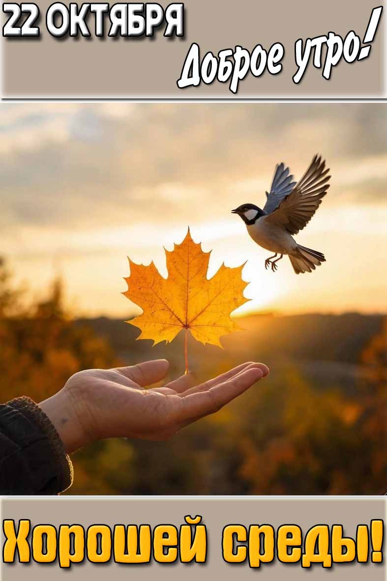 Картинка "22 октября доброе утро! Хорошей среды!"
