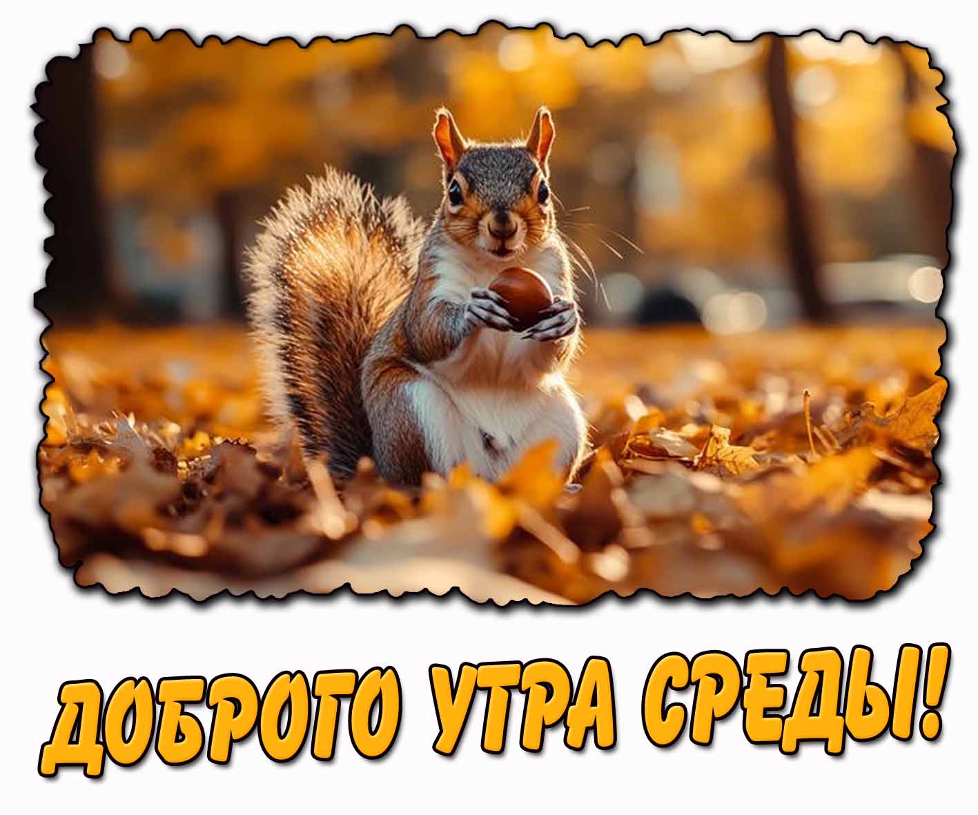 Доброго утра среды! - картинка с белкой