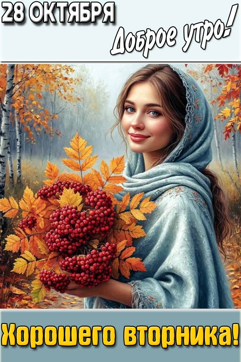 Картинка "28 октября доброе утро! Хорошего утра вторника!"