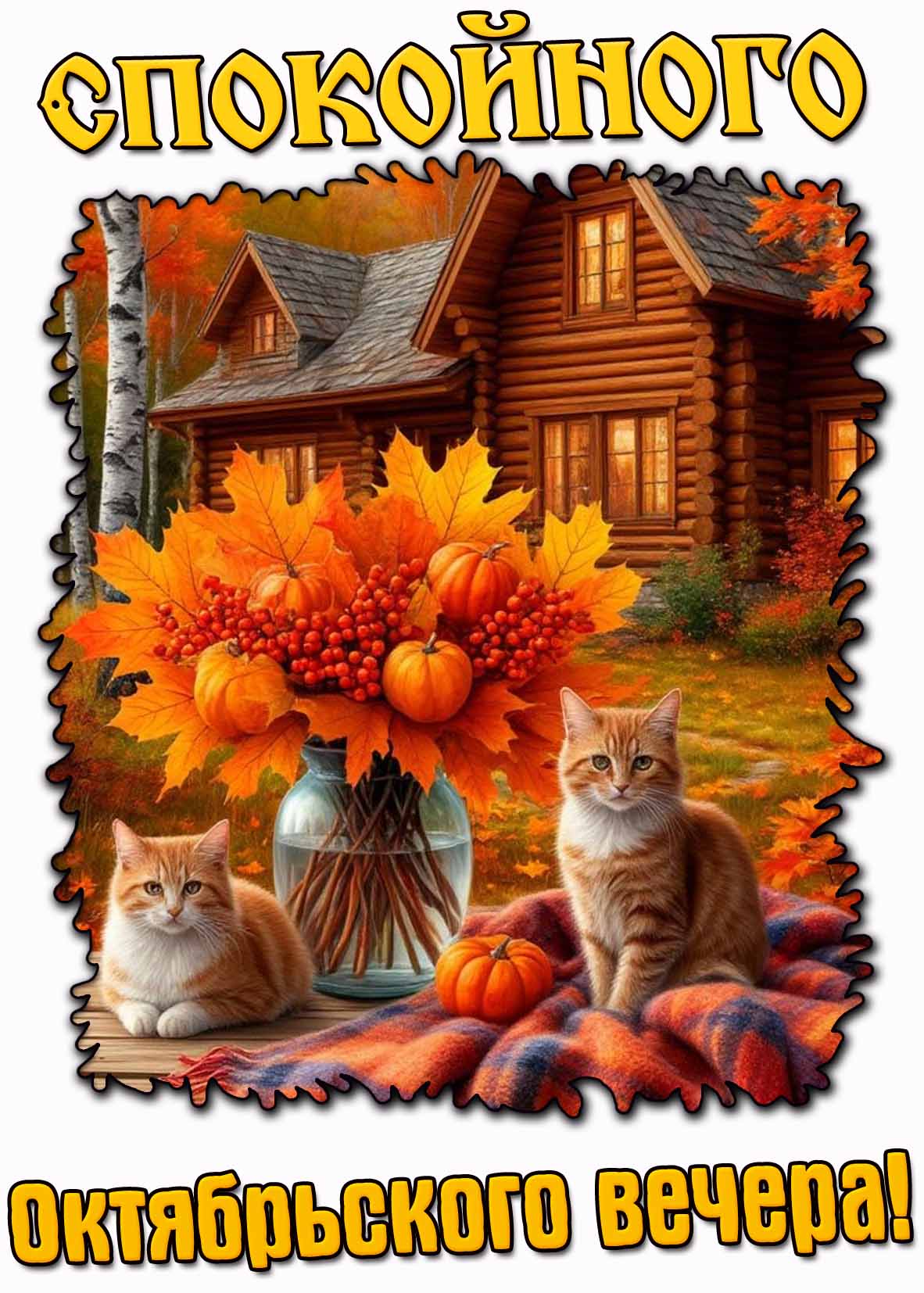 Красивая картинка спокойного октябрьского вечера