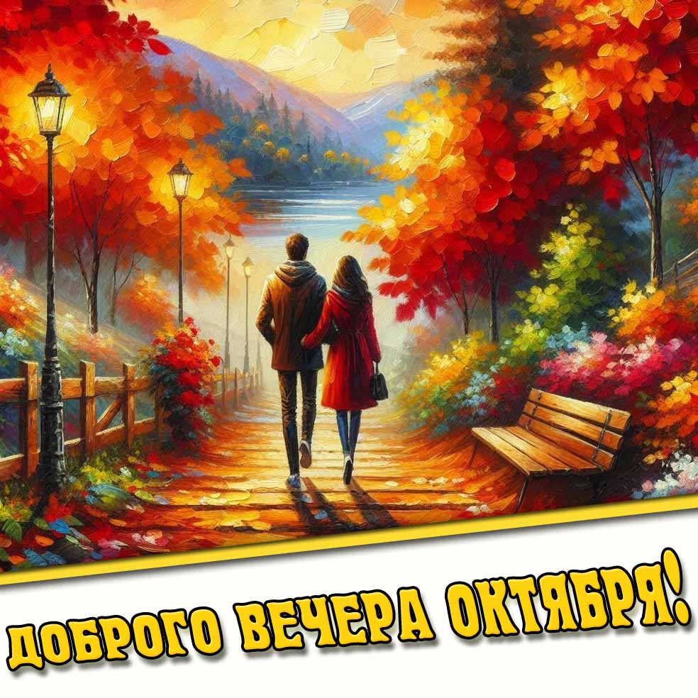 Осенняя картинка доброго вечера октября