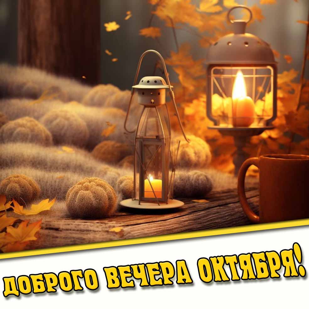 Открытка доброго вечера октября