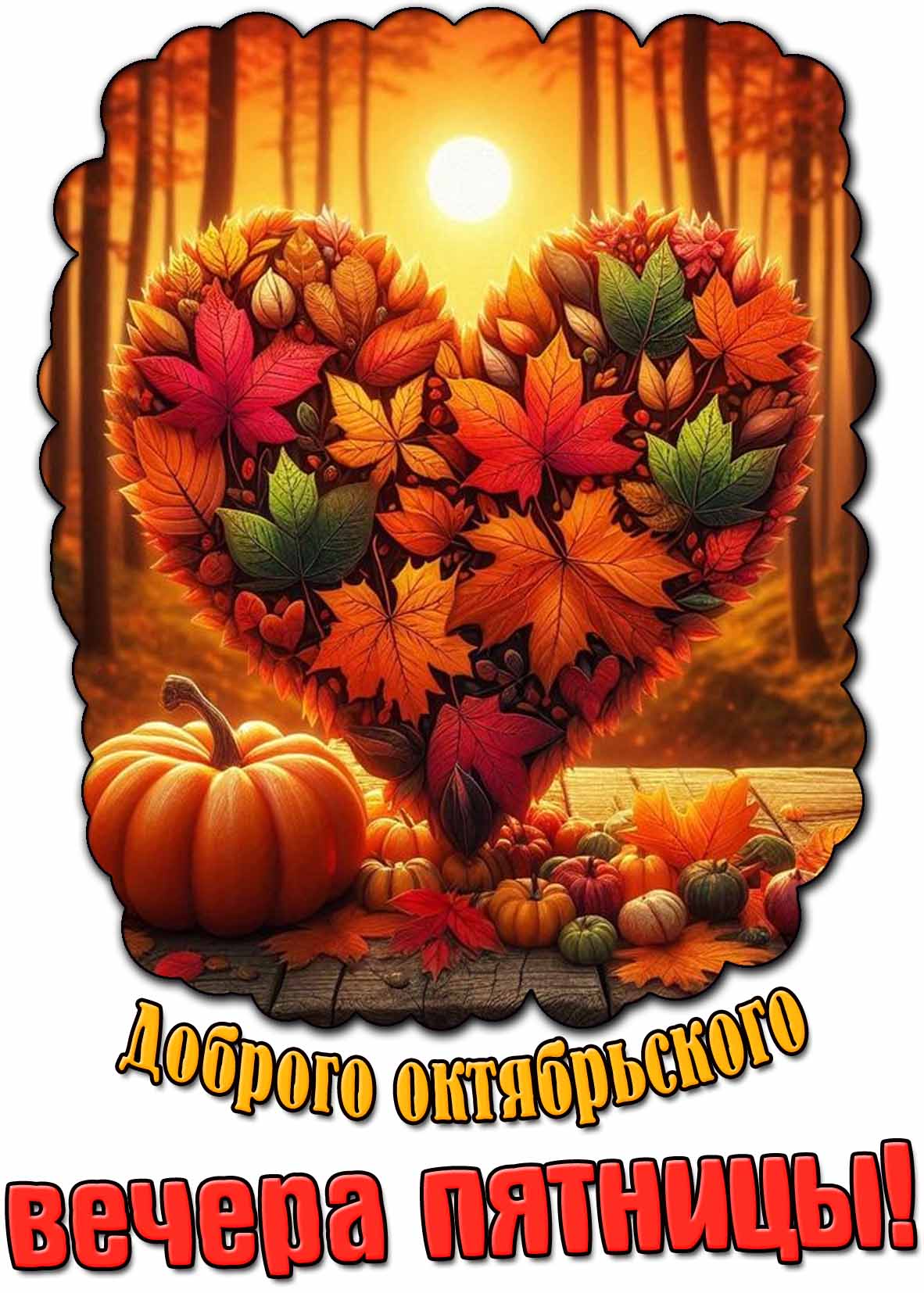 Картинка доброго октябрьского вечера пятницы