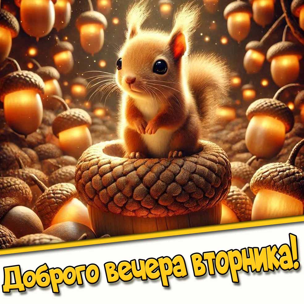 Доброго вечера вторника! - картинка с белочкой