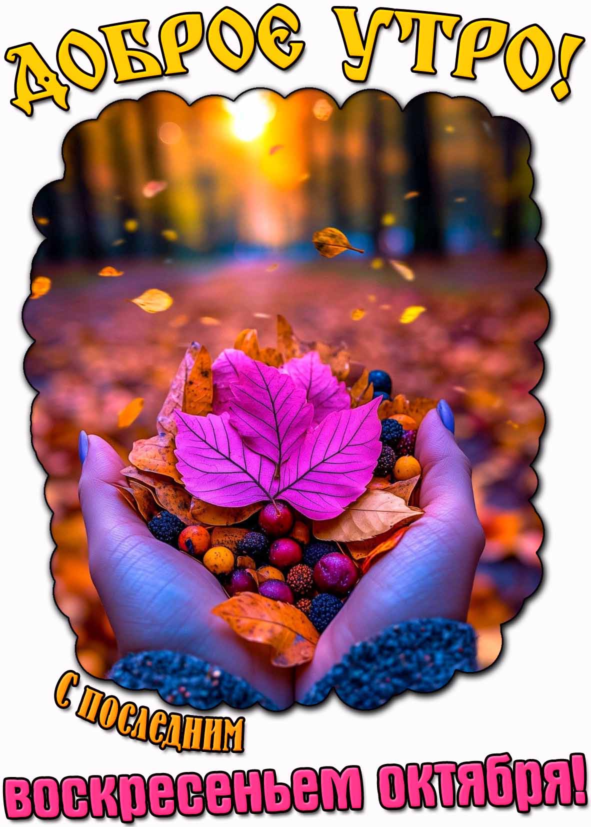 Картинка "Доброе утро! С последним воскресеньем октября!"