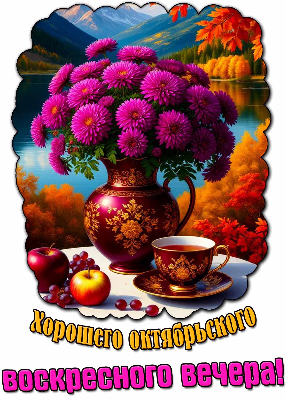 Открытка хорошего октябрьского воскресного вечера