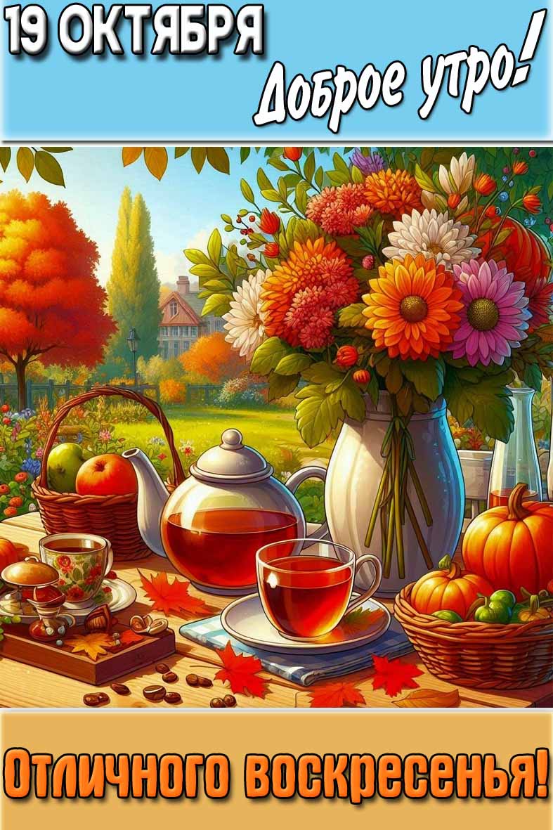 Картинка "19 октября доброе утро! Отличного воскресенья!"