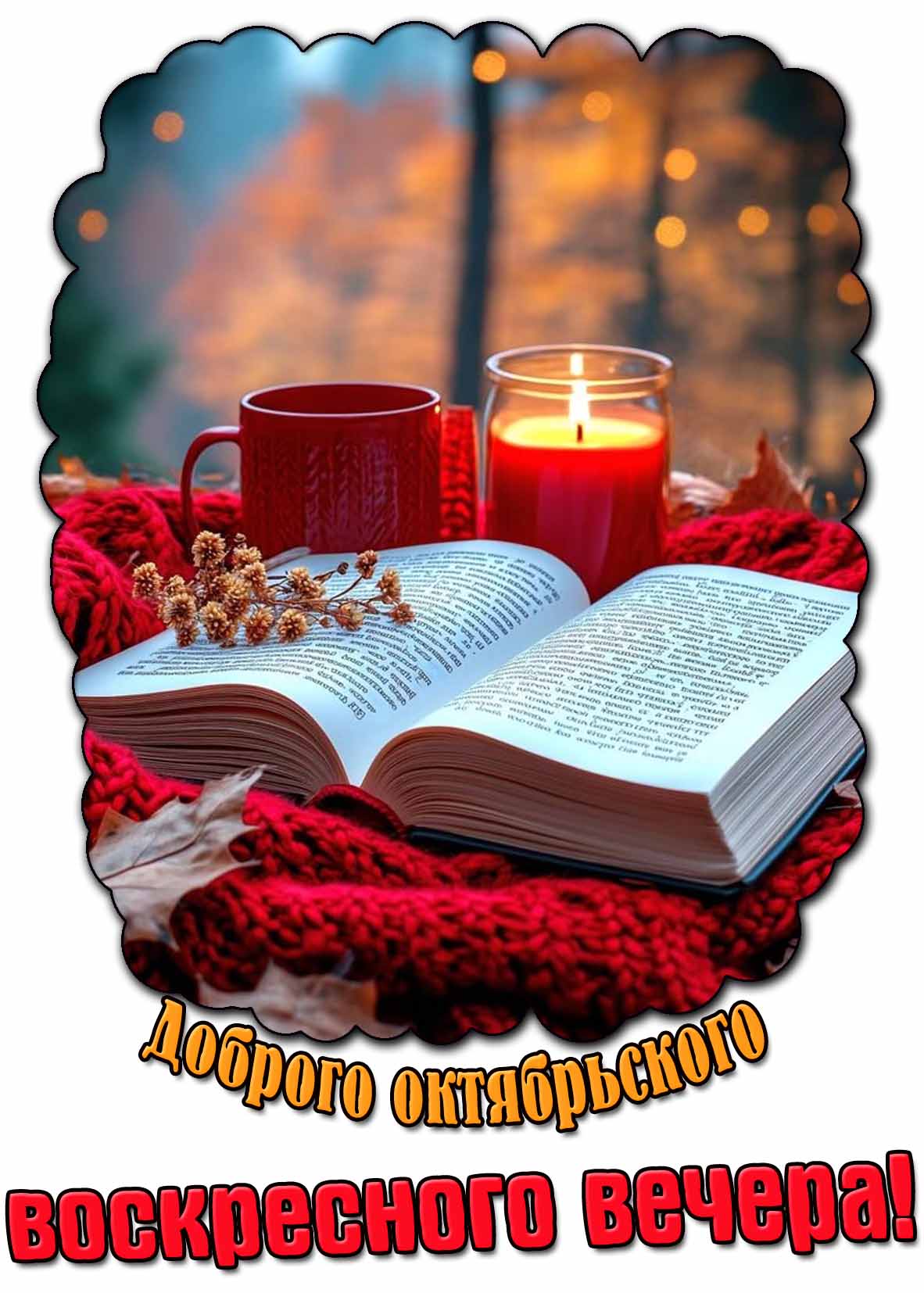 Картинка доброго октябрьского воскресного вечера