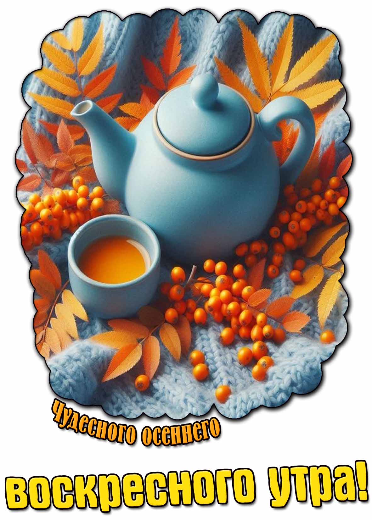 Открытка чудесного осеннего воскресного утра