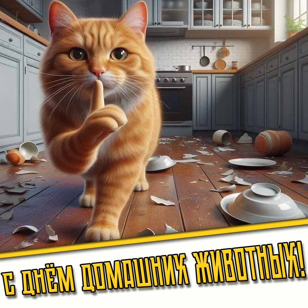 Прикольная открытка с днём домашних животных