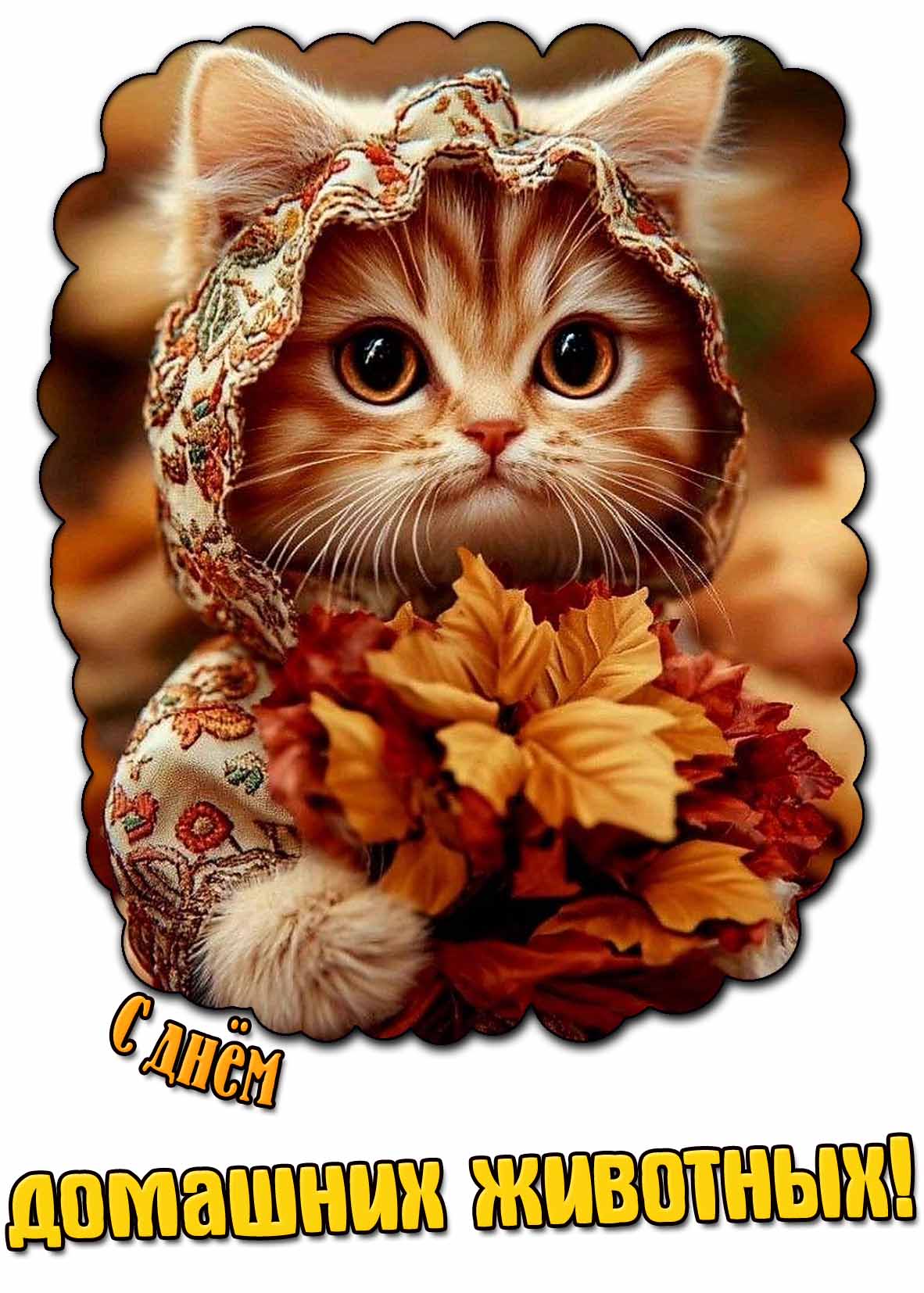Осенняя картинка с днём домашних животных