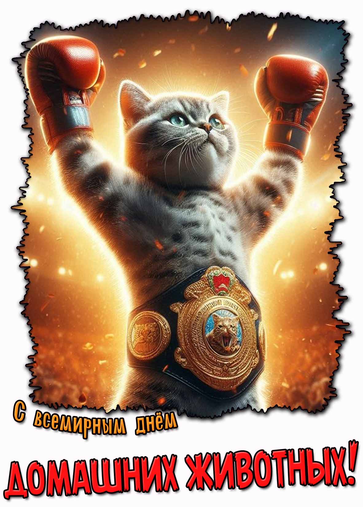 Открытка с Всемирным днём домашних животных