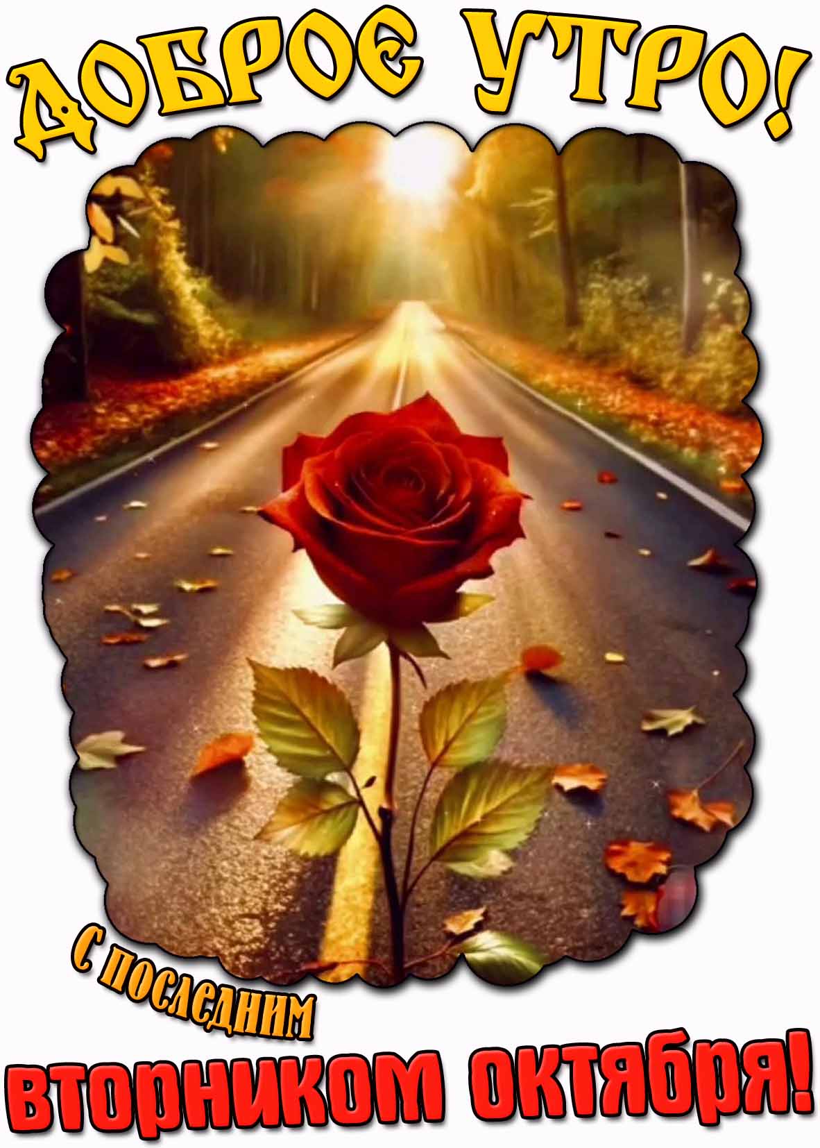 Открытка "Доброе утро! С последним вторником октября!"