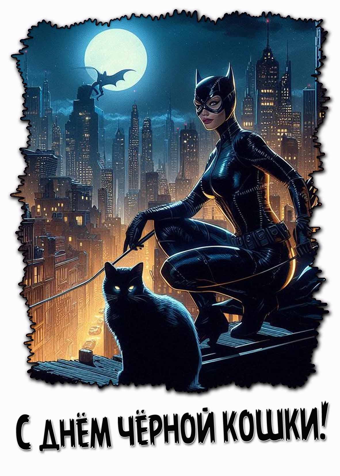 Прикольная картинка с днём чёрной кошки