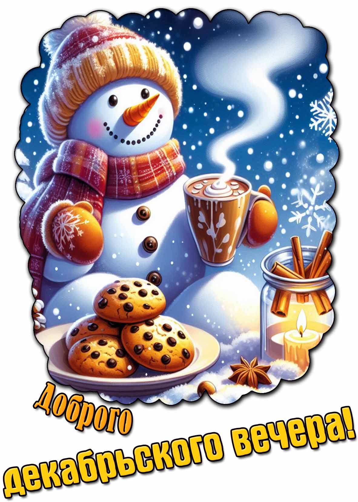 Открытка доброго декабрьского вечера