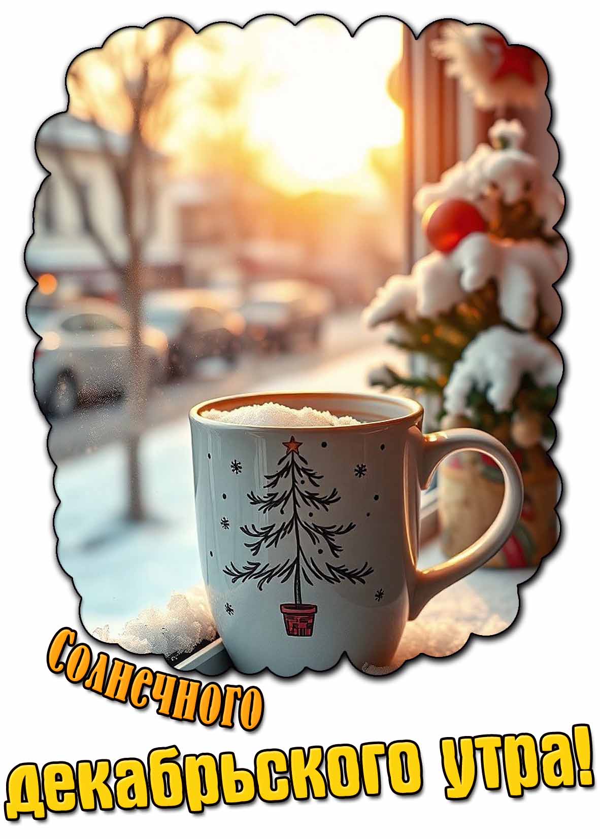 Открытка солнечного декабрьского утра