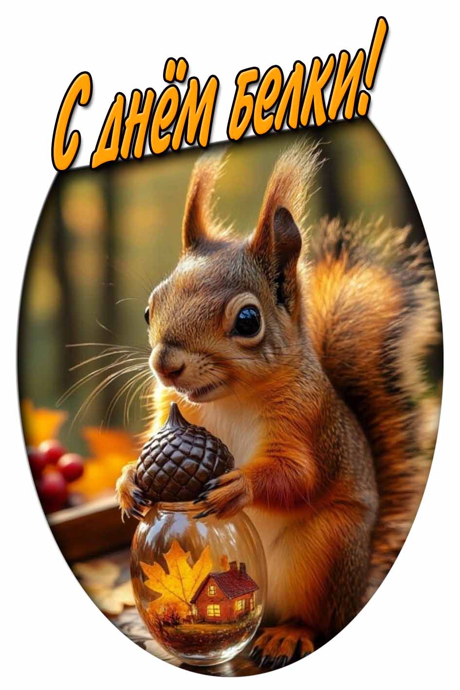 С днём белки! - осенняя открытка