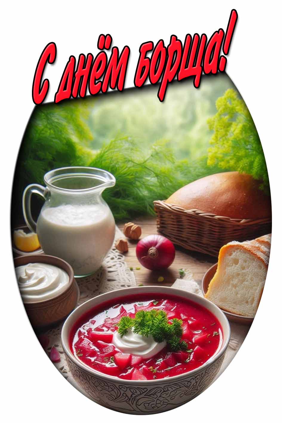 С днём борща! - открытка