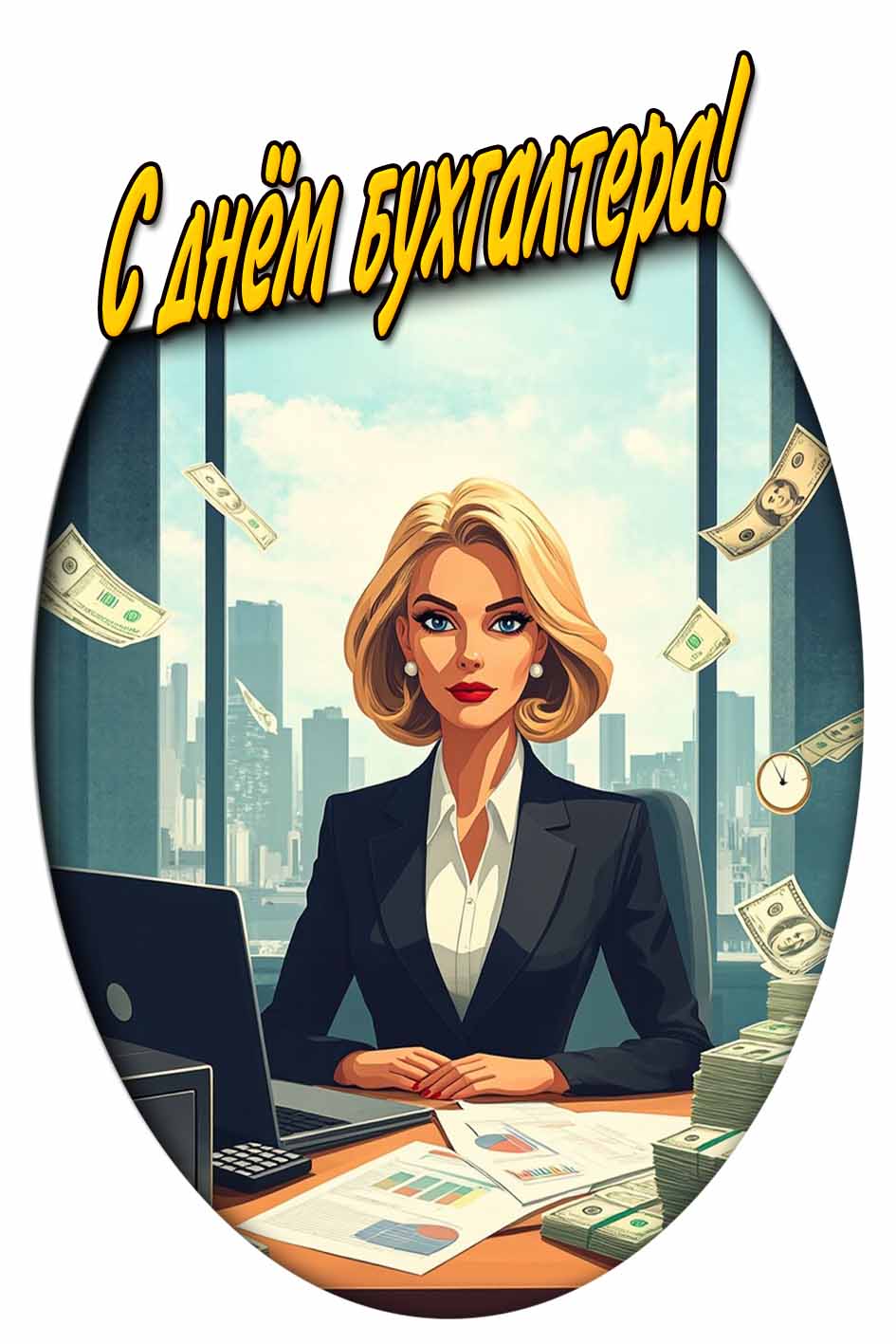 С днём бухгалтера! - открытка для женщины