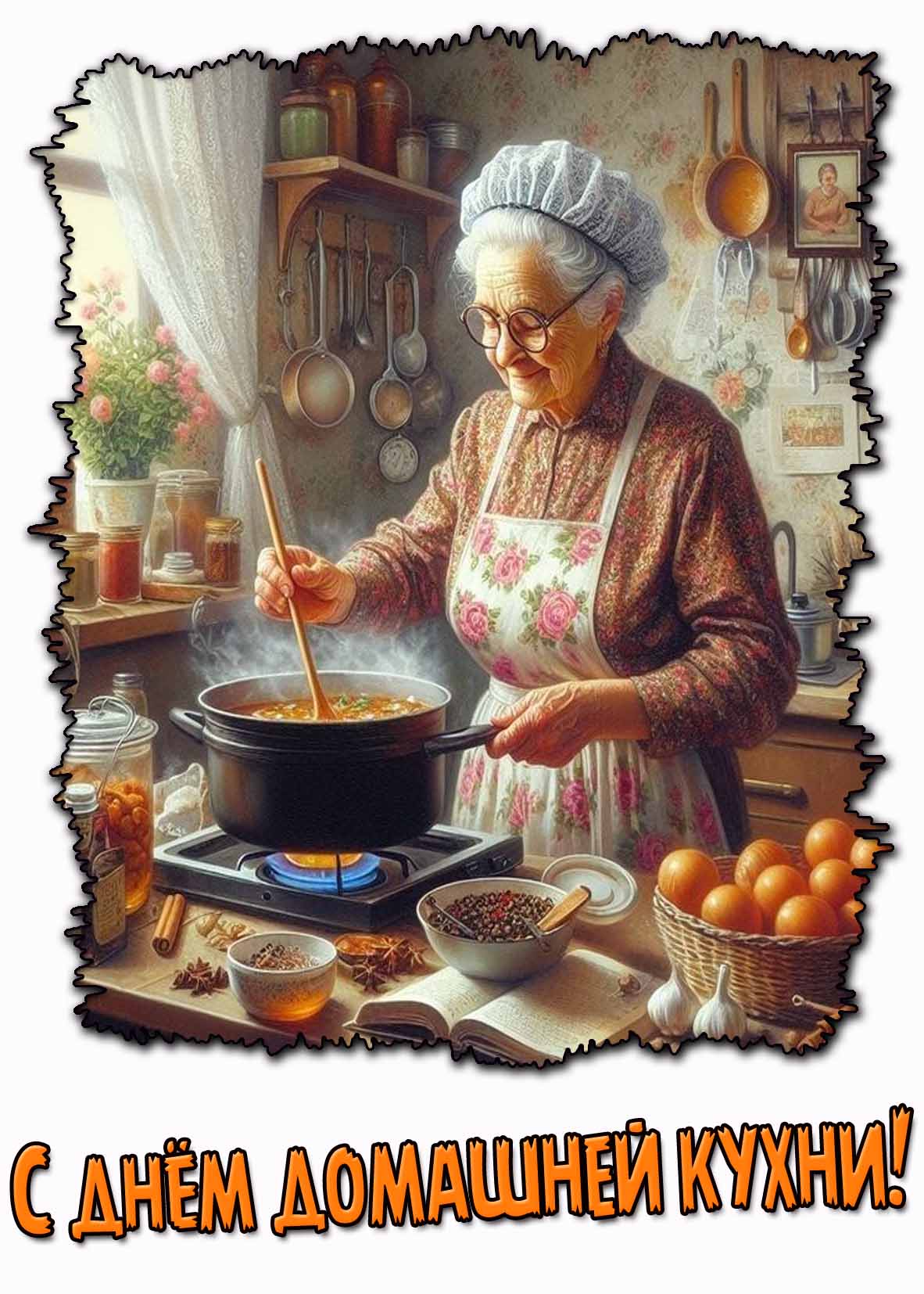 Прикольная открытка с днём домашней кухни