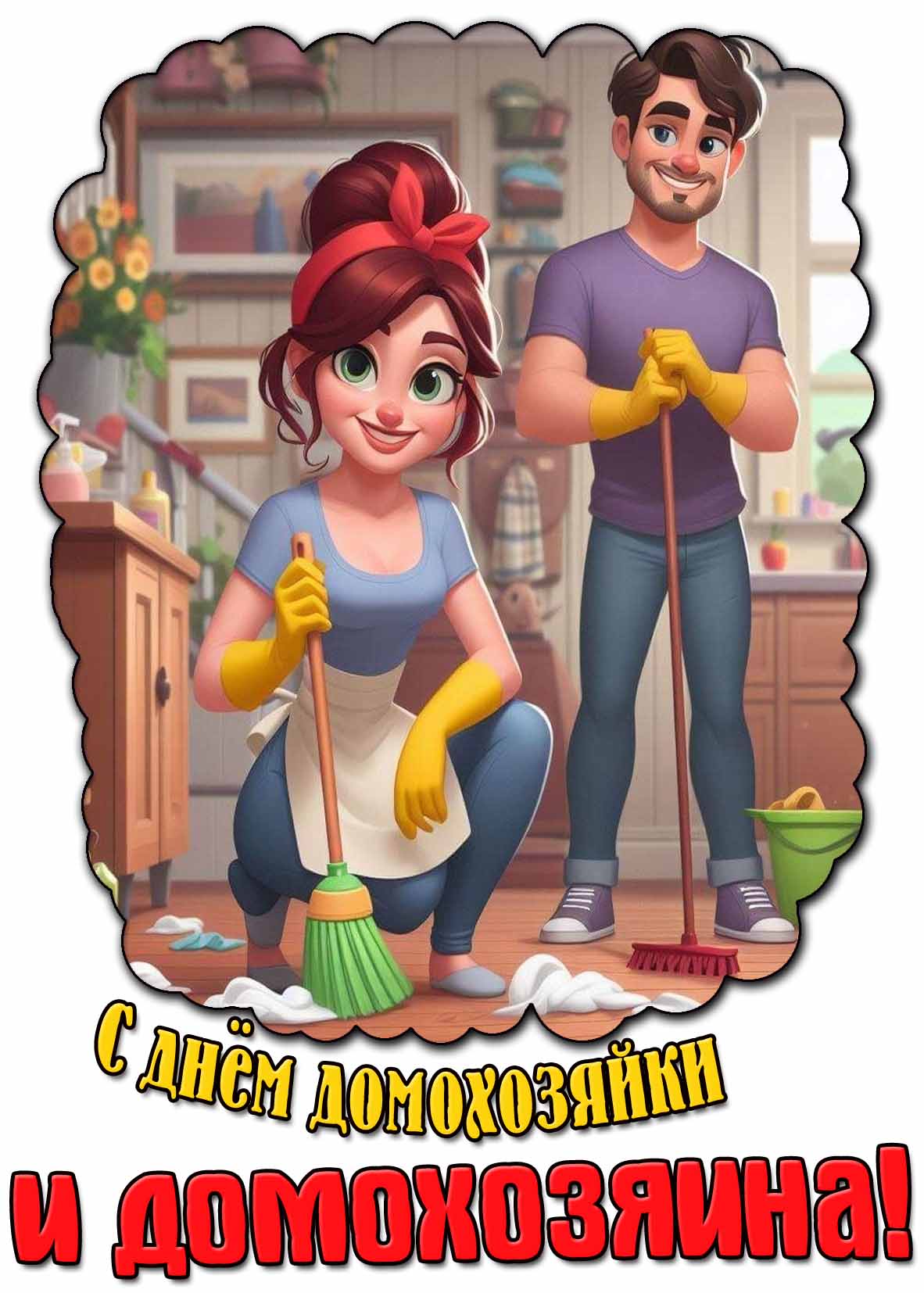 Картинка с днём домохозяйки и домохозяина
