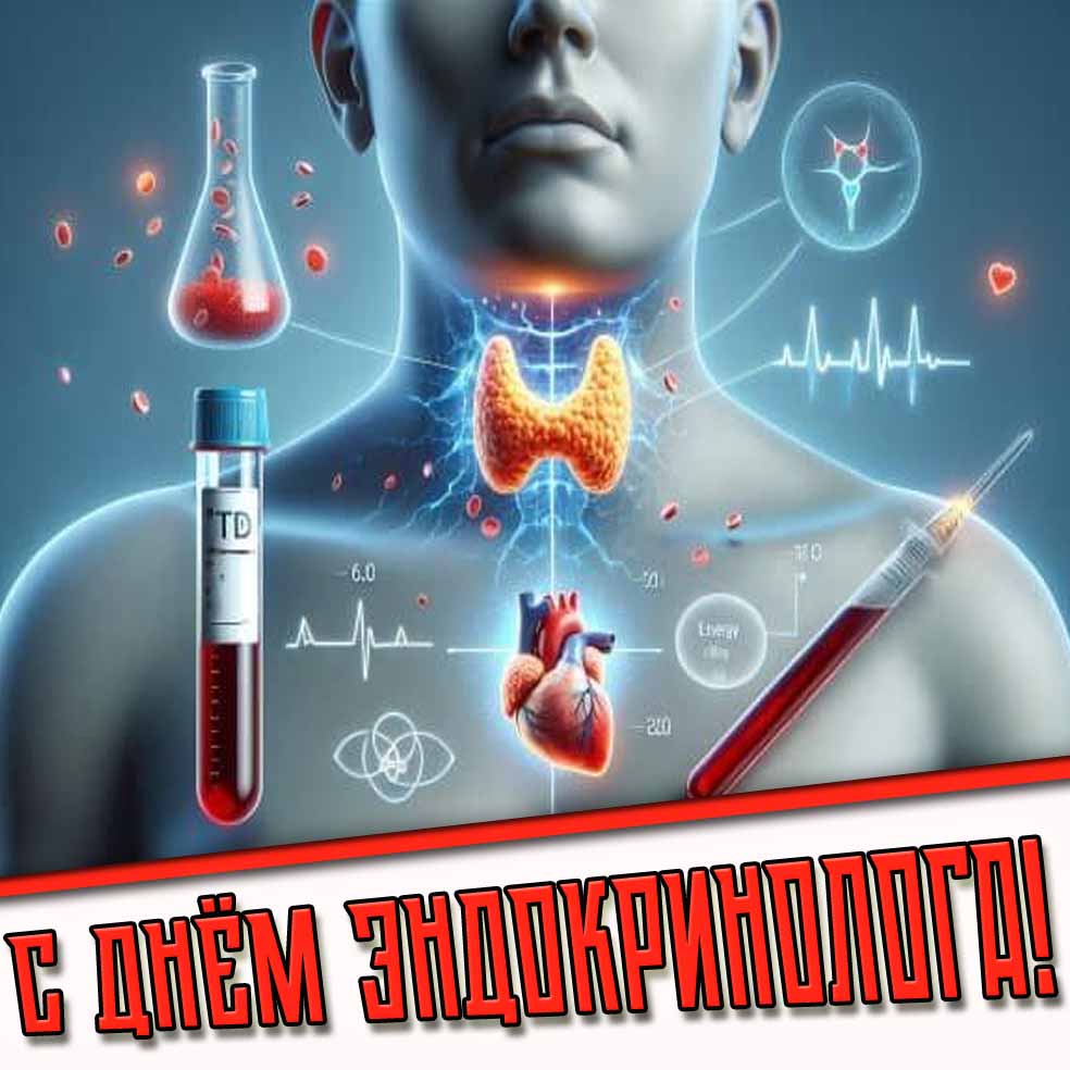С днём эндокринолога! - красивая открытка
