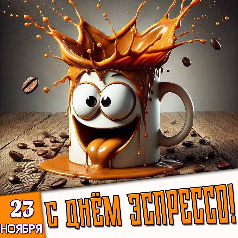 Открытка 23 ноября - с днём эспрессо!