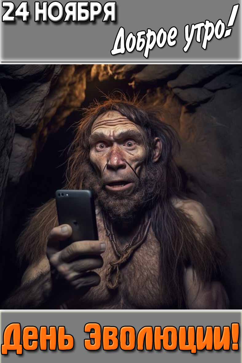 Картинка "24 ноября доброе утро! День эволюции!"