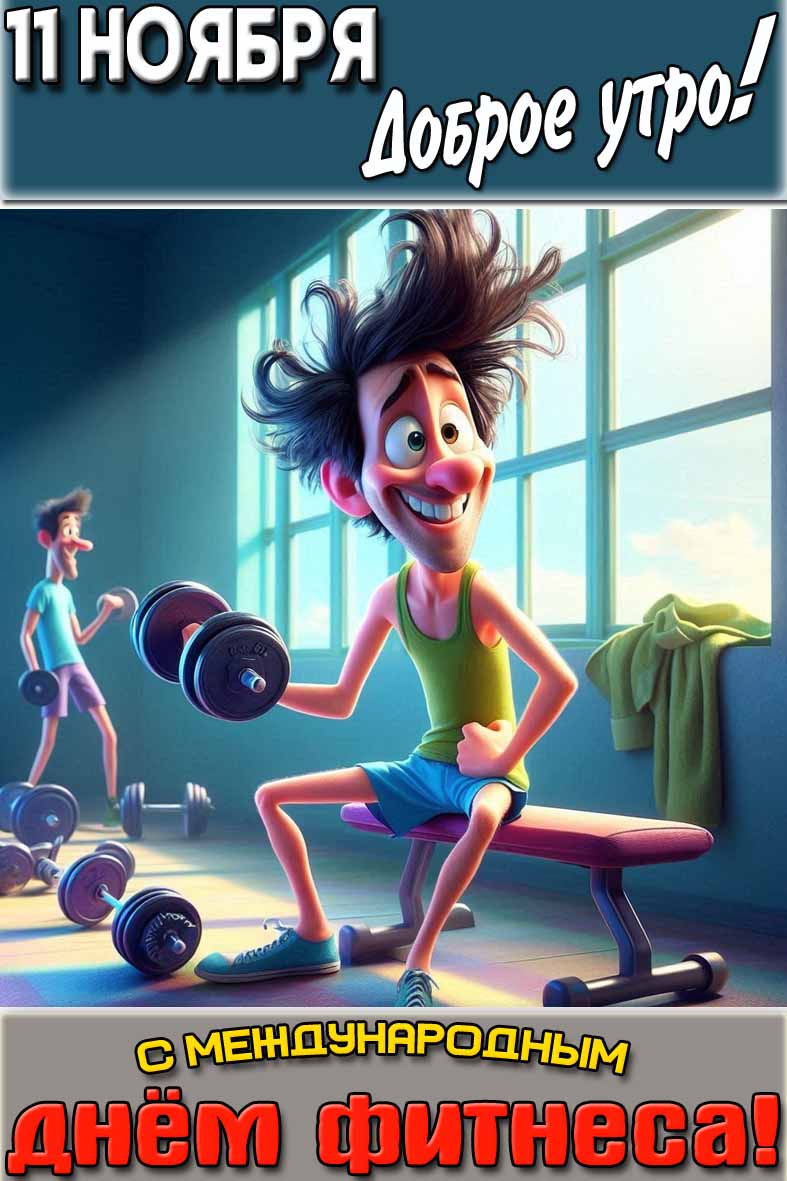 Картинка "11 ноября доброе утро! С Международным днём фитнеса!"