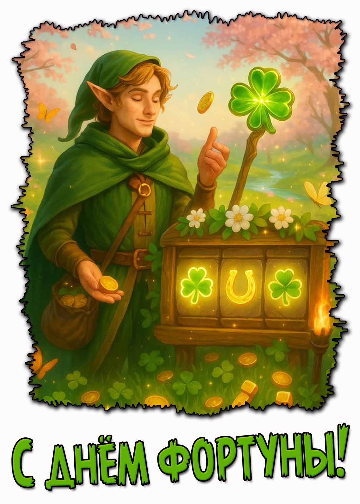 Открытка с днём фортуны